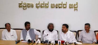 ಚಿತ್ರ 2ಬಿಡಿಆರ್‌1222ಬೀದರ್‌ ಪತ್ರಿಕಾ ಭವನದಲ್ಲಿ ಸುದ್ದಿಗೋಷ್ಠಿ ಉದ್ದೇಶಿಸಿ ಮಾತನಾಡಿದ ಮಾಜಿ ಸಚಿವ ರಾಜಶೇಖರ ಪಾಟೀಲ್‌ ಮಾತನಾಡಿದರು.  | Kannada Prabha