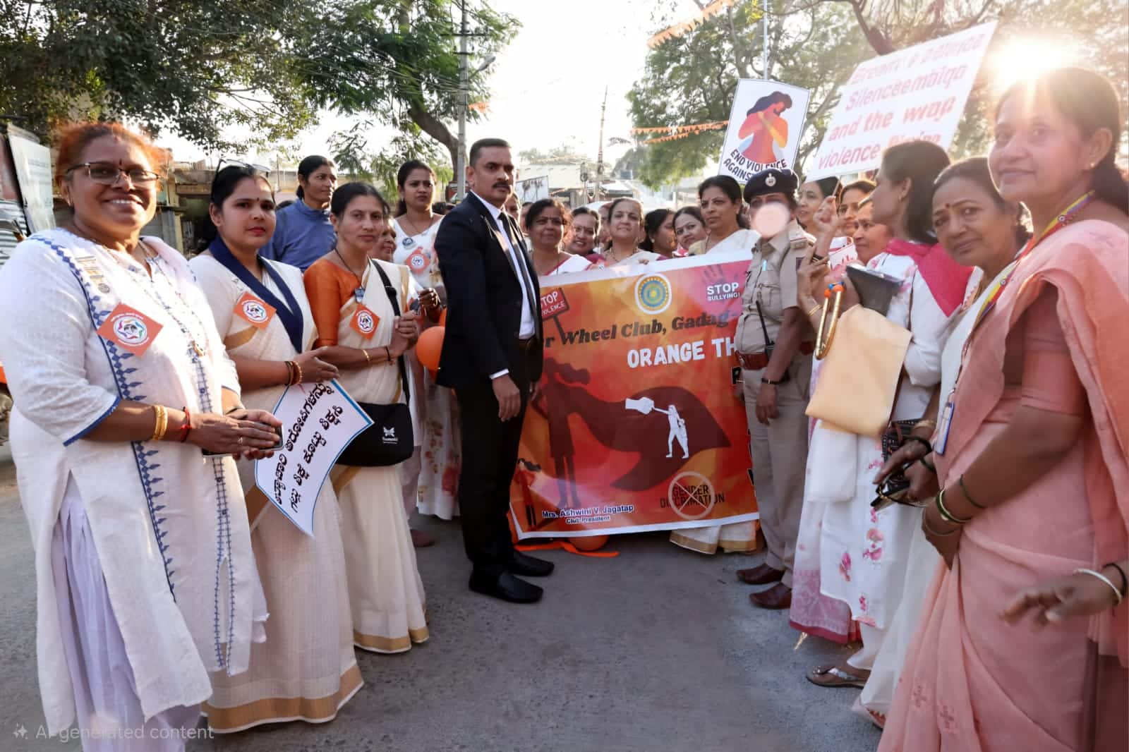 ಪಥ ಸಂಚಲನಕ್ಕೆ ಸಿ.ಎಸ್.ಶಿವನಗೌಡರ ಚಾಲನೆ ನೀಡಿದರು. | Kannada Prabha